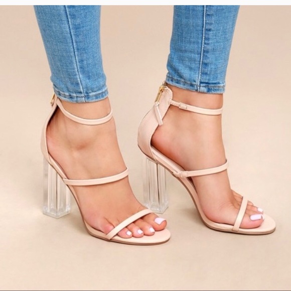 Lulus Shoes - Lulu’s Nude Clear Heels